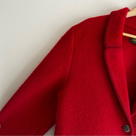 Geiger Vintage Red Boiled Wool Button Jacket Women's Size 8 - Picture 10 of 16
